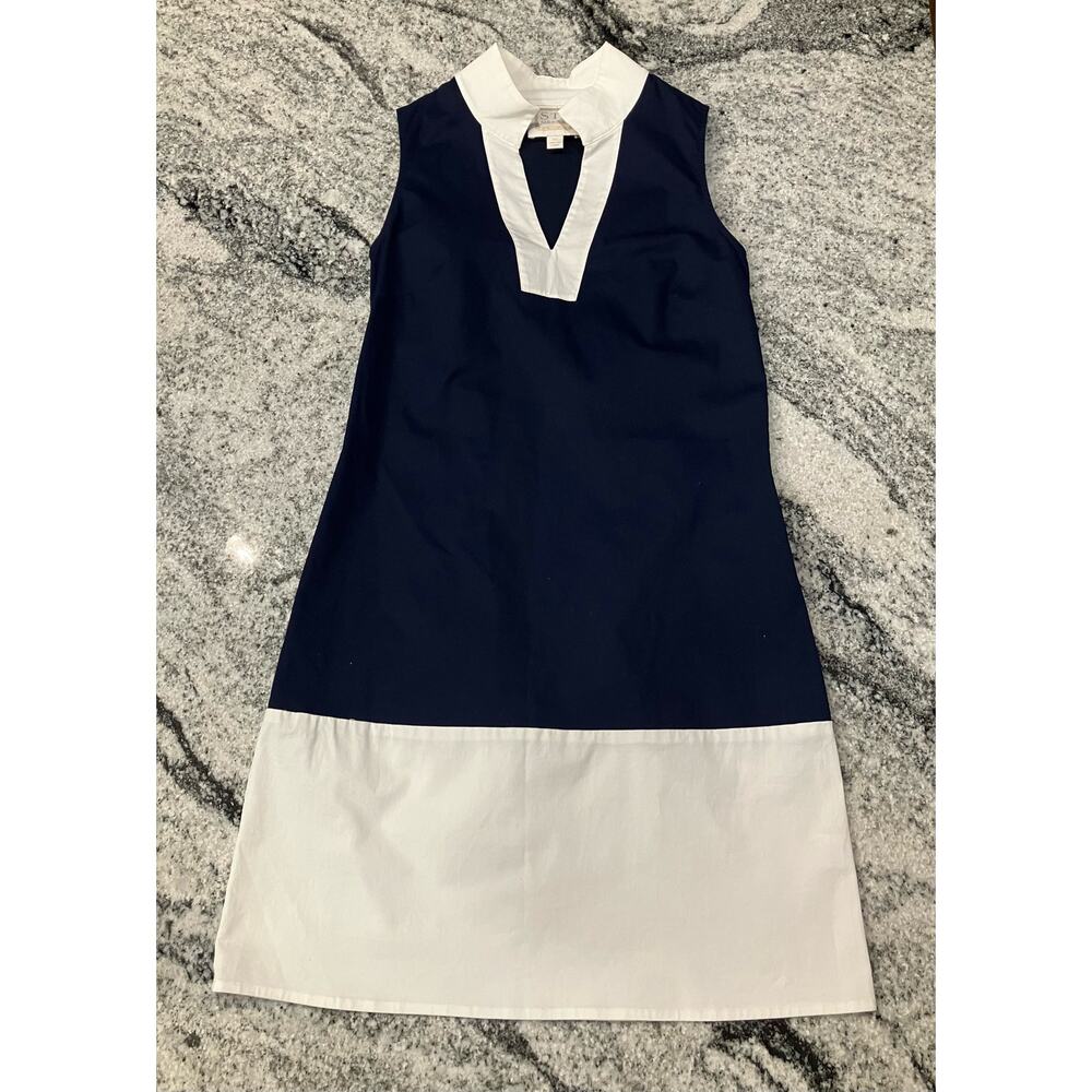Sail to Sable Navy and White Colorblock Dress